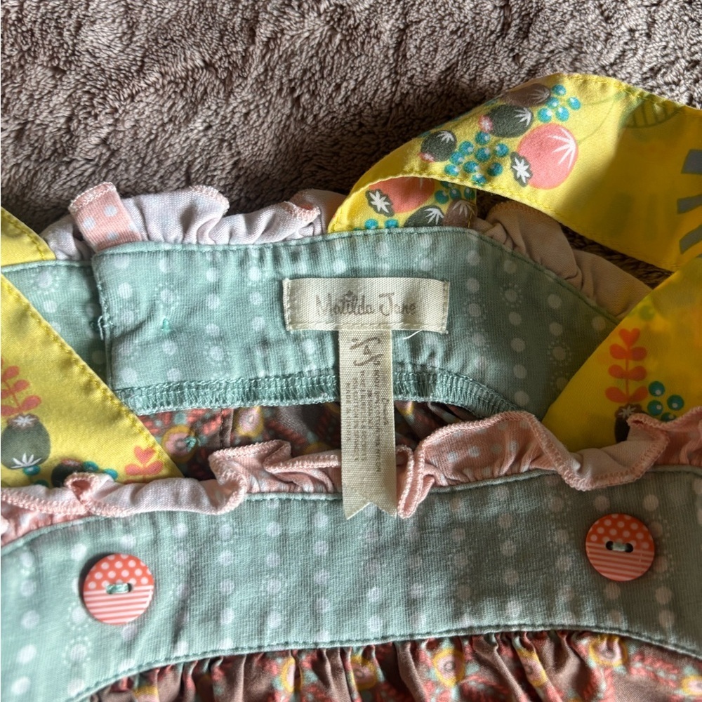 Matilda Jane Girls Mixed Media Floral Tunic Top Butterfly Trim Size 2 - Picture 4 of 4